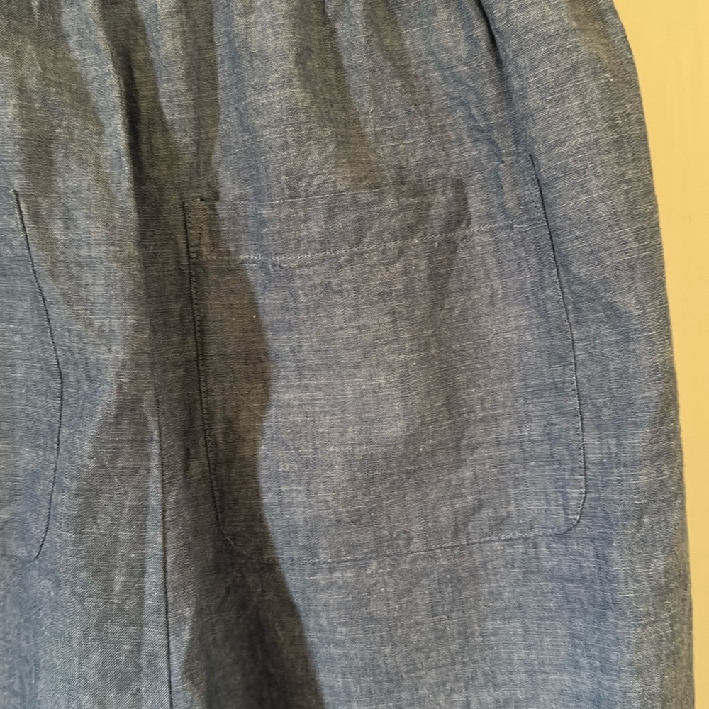 100% Cotton LOFT Denim Blue Romper Shorts - Picture 10 of 12